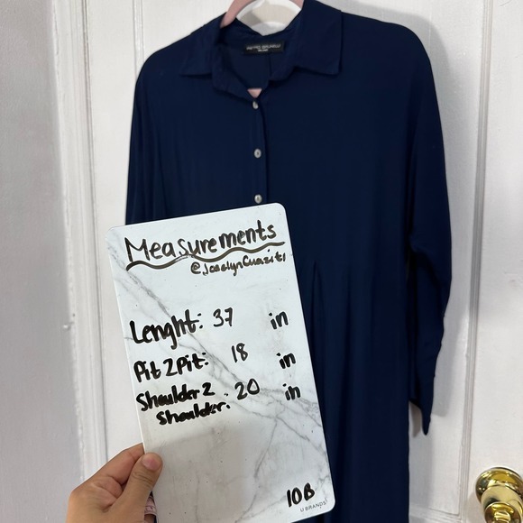 Pietro Brunelli Milano‎ Maternity Dress long sleeve With Belt Navy Blue Size XS - Picture 8 of 13